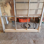 Sash with new bottom rail and patched stiles