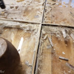 Removing the putty, there are various methods of doing this steam, hot air gun but this was fairly loose so just slowly took my time and hooked the bits out, this still took an awful long time but old glass is irreplaceable