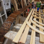 New outer linings in idigbo as this part sits against the stone and is a good timber against rot