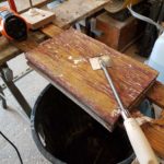 Paint scraping with a hot air gun