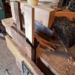 I chopped out a deep slot to receive a new tenon, this was glued in with cascamite