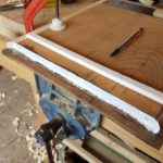 Because the original moulding was simply nailed on I have treated the end grain with wood hardener, paint and then I nailed on with CT1 which will allow movment.