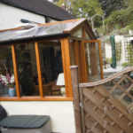 Conservatory in idigbo stained in a mahogany finish