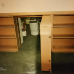 Secret bookcase door in mdf open