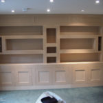 bookcase in mdf with cupboards