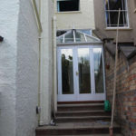conservatory open to kitchen from outside