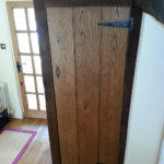 cupboard created in the style of the cottage beaded plank door