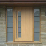door in contemporary style and frame with side lights