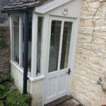 door with glass and beaded panels