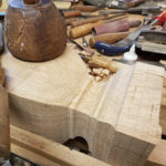extra acorn needed making square section being created first before going on the lath