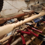 new spindle being turned to match originals