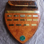 trophy cocabola and madrona burr with golf club carving