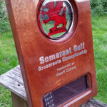 trophy with resin in mahogany