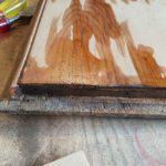Applying wood hardener to the cracks and end grain, I poured hardener down the cracks